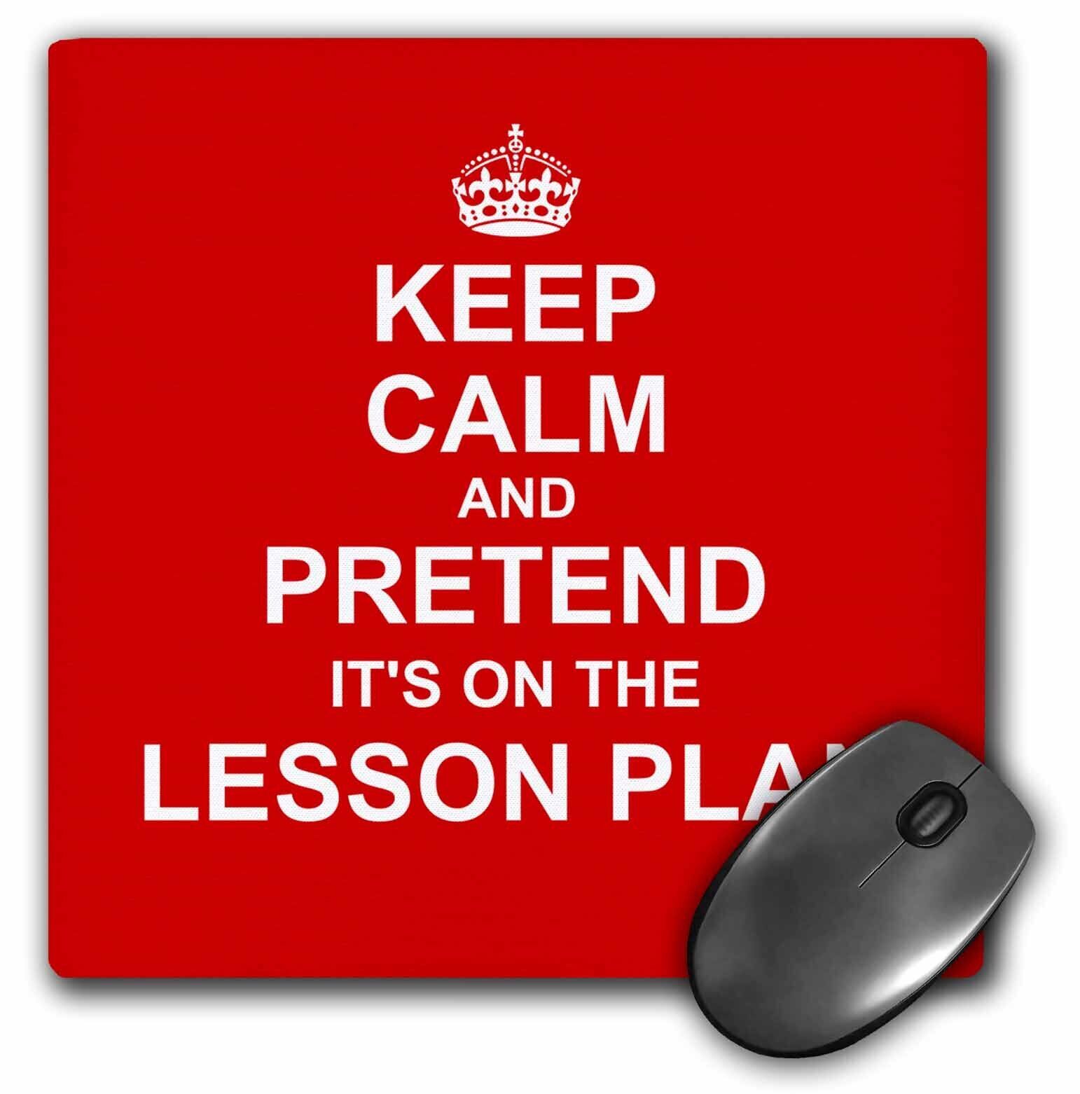 3dRose Red Keep Calm and Pretend its on the Lesson Plan humorous teacher gift Mo