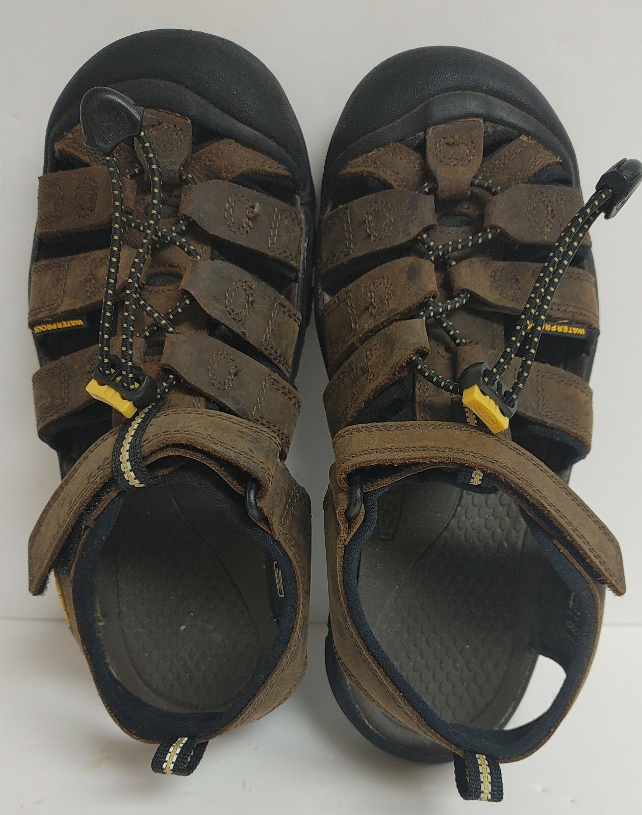 Sandali sportivi Keen marroni ragazzo taglia 4 impermeabili lavabili punta chiusa scarpe