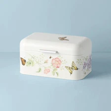 Lenox BUTTERFLY MEADOW Metal Bread Box - N/O