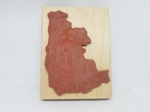 "Selva ruinas antiguas sello de goma montado en madera sin marca 4"" x 5,5" - Imagen 2 de 2
