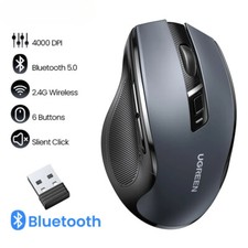 Wireless Mouse Bluetooth5.0 Mouse Ergonomic 4000DPI 6 Buttons Mouse For MacBook