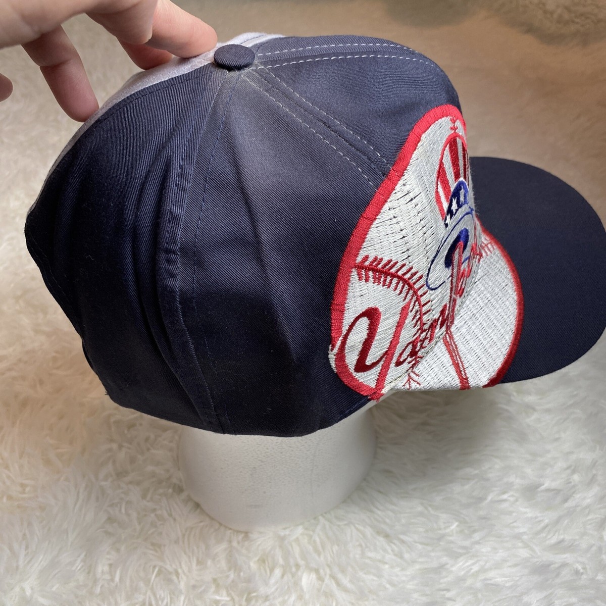 Vintage-90s-New York Yankees-Large Big Logo Hat-Snapback Vintage-90s-New York Yankees-Large Big Logo Hat-Snapback