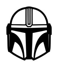 Star Wars Mandalorian Helmet Decal 4 3.5"x4" Choose Color
