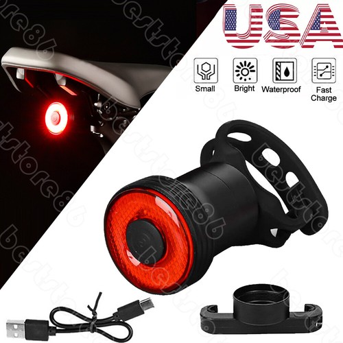 USB Rechargeable LED Bike Tail Light Bicycle Rear Cycling Flashlight 5 Light Mod