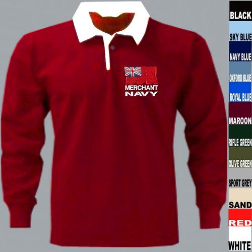 MERCHANT NAVY RED COTTON RUGBY SHIRT RED LARGE TO FIT TO 43" CHEST