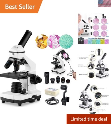 Microscope for Adults Kids, 100X-2000X Compound Microscope with Microscope Sl...