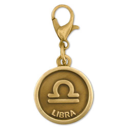 PinMart's Antique Gold and Silver Libra Zodiac Scales Symbol Charm - Picture 2 of 5