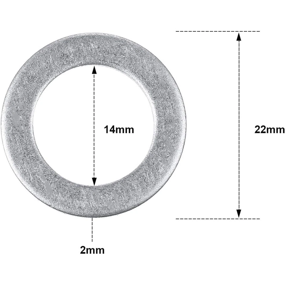 100x 14MM 94109-14000 PARA HONDA/ACURA TAPÓN DE DRENAJE DE ACEITE ARANDELAS TRITURADORAS Aluminio Foto 4 de 4