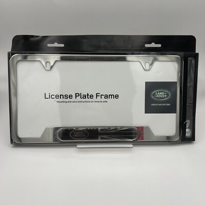 Land Rover Logo Black Union Jack Polished Stainless Steel License Plate VPLFY00