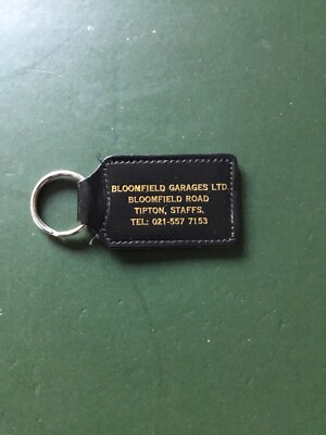BLOOMFIELD GARAGES LTD - KEY RING & LEATHER FOB - CLASSIC CAR - COLLECTORS ITEM