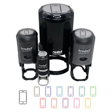 Mobile Tablet Phone Outline Self-Inking Rubber Stamp Ink Stamper
