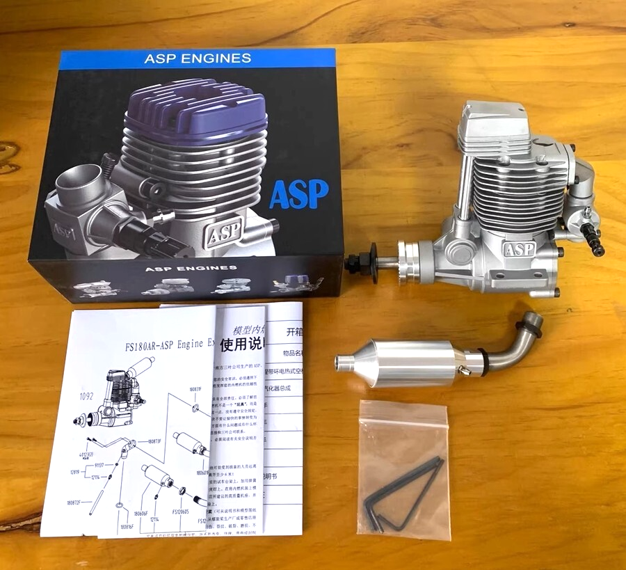 Glow Engine Nitro Airplane Engines ASP FS180AR Cc Four Stroke Glow