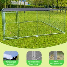 10x10 FT Outdoor Pet Dog Run House Kennel Shade Cage Enclosure w/ Cover Playpen
