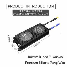 Smart BMS 4S 12V LiFePo4 Battery 10A-100A Protection Board Common Port w/Balance