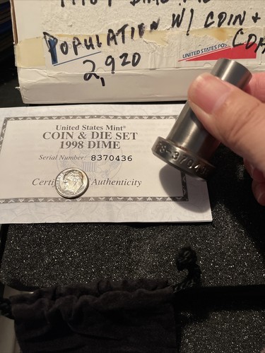United States Mint COIN & DIE Set 1998 Dime - Philadelphia - Original Box & COA - Picture 4 of 14