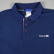 Vintage Reebok Polo Shirt Mens Size Large Blue 90s Casual Short Sleeve 