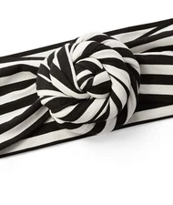 Tabitha Brown x Target Striped Knotted Headband Black White Hair NEW