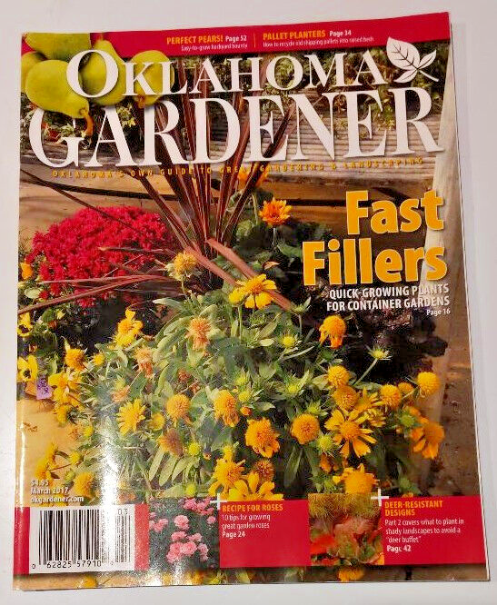 Back Issue of Oklahoma Gardening Magazine (March 2017), near perfect