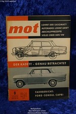 MOT (*G*) 9/62 Glass S 1004 Ford Consul Capri Opel Kadett DKW