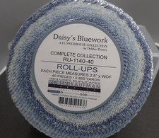 Robert Kaufman Roll Up/Jelly Roll - DAISY'S BLUEWORK RU-1140-40 NEW b5