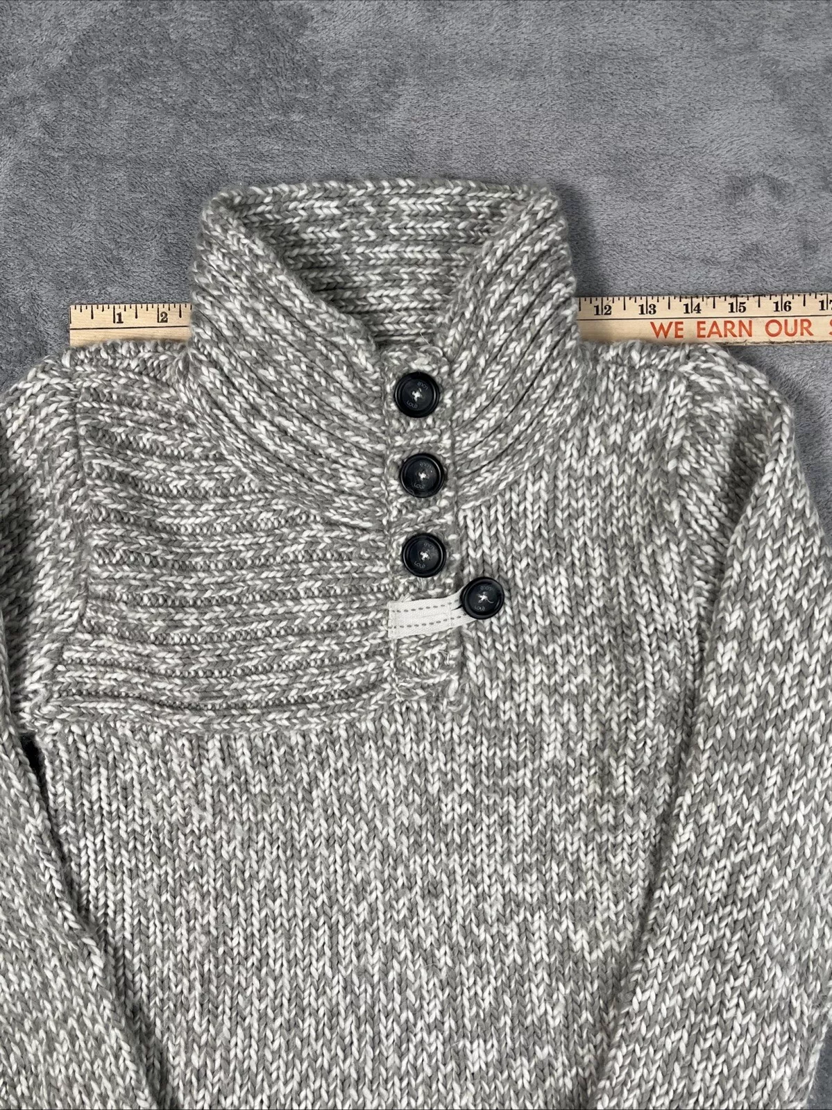 lole pullover chunky knit high neck button accents sweater