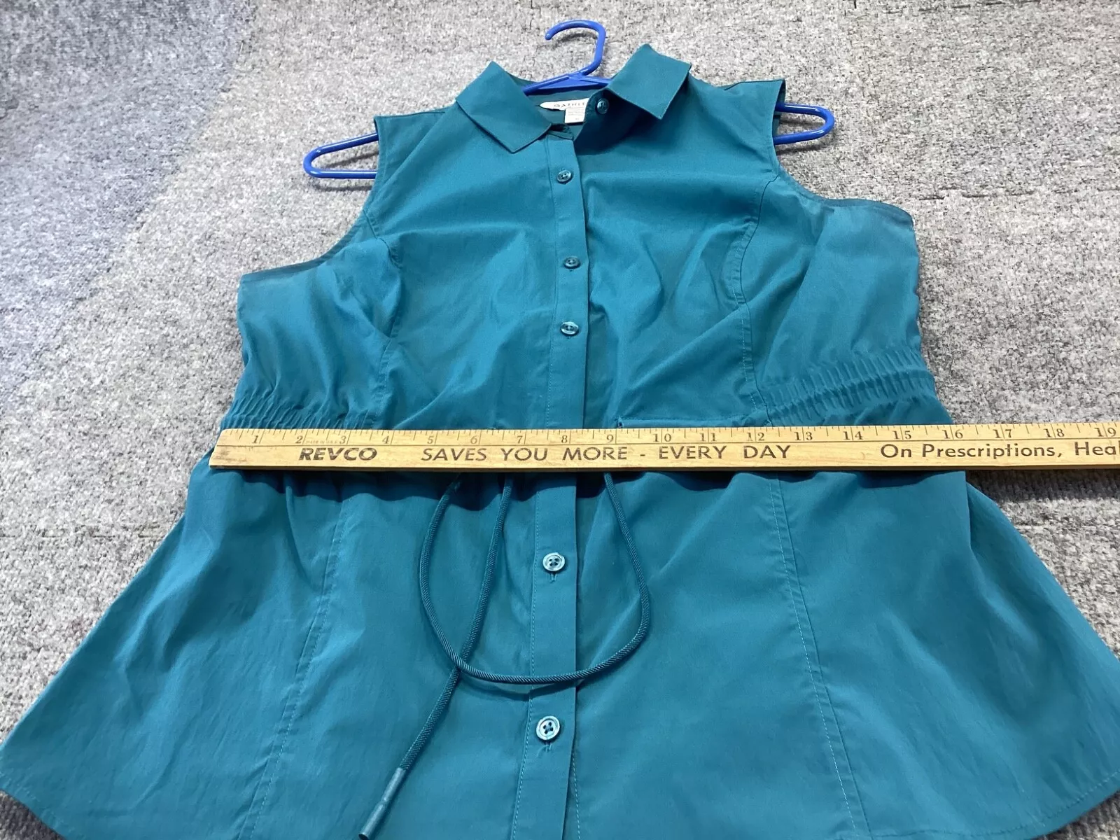 athleta levitate poplin cinched drawstring waist blouse shirt