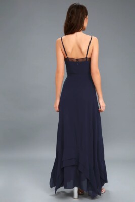 Lulus Stars in Your Eyes Navy Blue Maxi Dress. Size Small. NWT | eBay