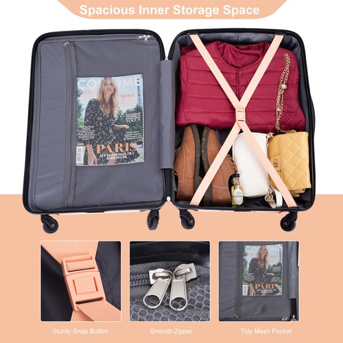 3 Piece Hardshell Luggage Set Spinner Suitcase TSA Lock 21"/25"/29" Lightweight - Picture 4 of 24