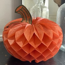 Vintage Halloween Honeycomb Pumpkin 10" Murphy's Store 1950's Made in USA