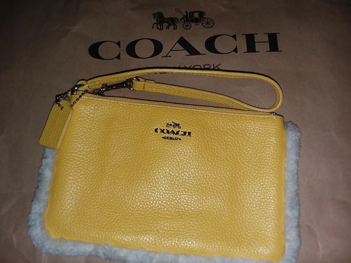 Coach yellow wristlet sales