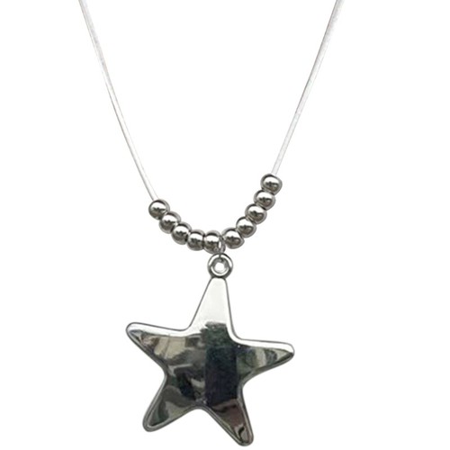 Star Pendant Necklace Fashion Steel Pendant Chokers Girl Street Wear - Picture 4 of 10