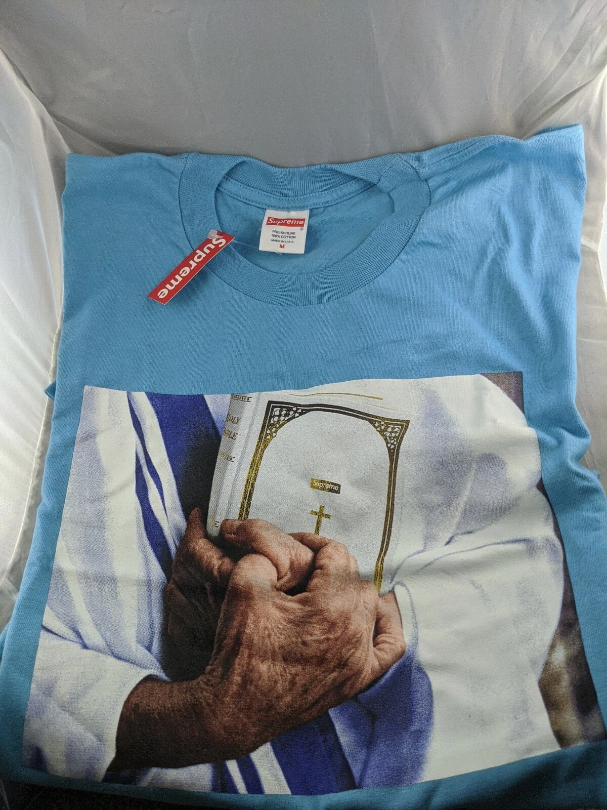 TEE SHIRT BIBLE SUPRÊME ARDOISE LÉGÈRE TAILLE MEDIUM NEUF FW19