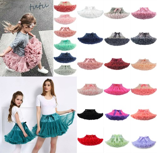 Neu Mädchen Kind Tutu Rock Tanz Tutu Petticoat Kostüm Ballett flauschige Schicht - Bild 1 von 31