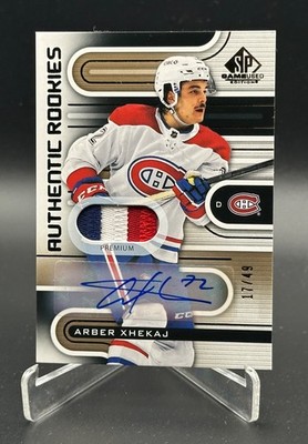 2022-23 SP Game Used Gold Premium Memorabilia /49 Arber Xhekaj #211 Auto Rookie
