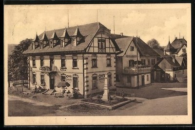 Immendingen, Bahnhof-Hotel u. Cafe Falken, Bes. N. Gehl, Ansichtskarte 1933 