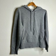 NWT Unsubscribed 100 Cashmere Hooded Sweater Top Gray