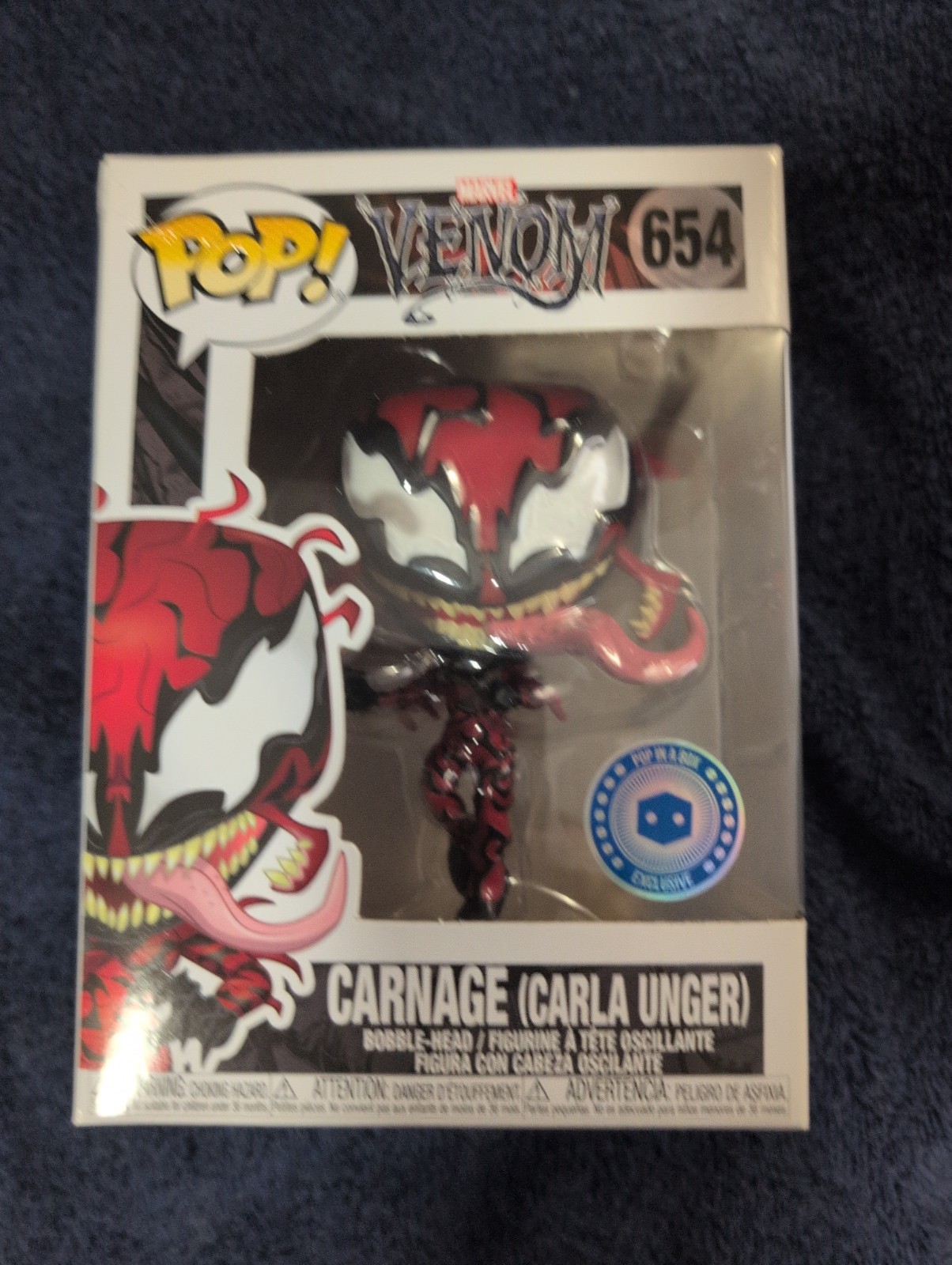 Funko Pop! Marvel Venom #654 Carnage (Carla Unger) Pop In A Box Exclusivo EX/NM