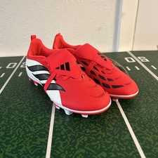 adidas Predator Club Kids Junior FG/MG Soccer Cleats Red White JS0352 Size 4 1/2