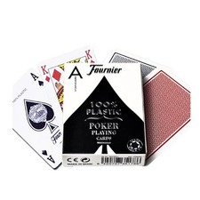 FOURNIER 2500 100% Plastique Casino Poker Cartes de Jeu Pont Standard Index Bleu