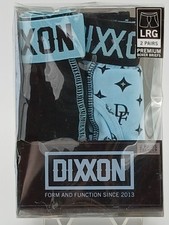 Dixxon Men's Premium Boxer Briefs Large Black / Light Blue Print Two Pack NEW
