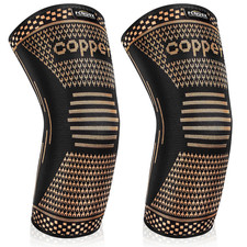 Copper Elbow Brace Compression Sleeves for Pain Relief Men Women, Arm Support Fo