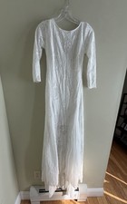 Women  s White Lace Wedding Dress XXS - XS-NEW