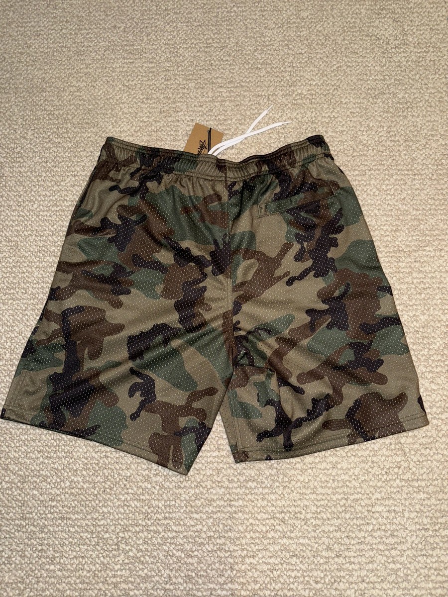 Stussy Basic Mesh Shorts 112335 Woodland Camo Size Large NWT | eBay