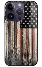 USA American Flag Shockproof Phone Case for iPhone 17/Pro/Max + Tempered Glass