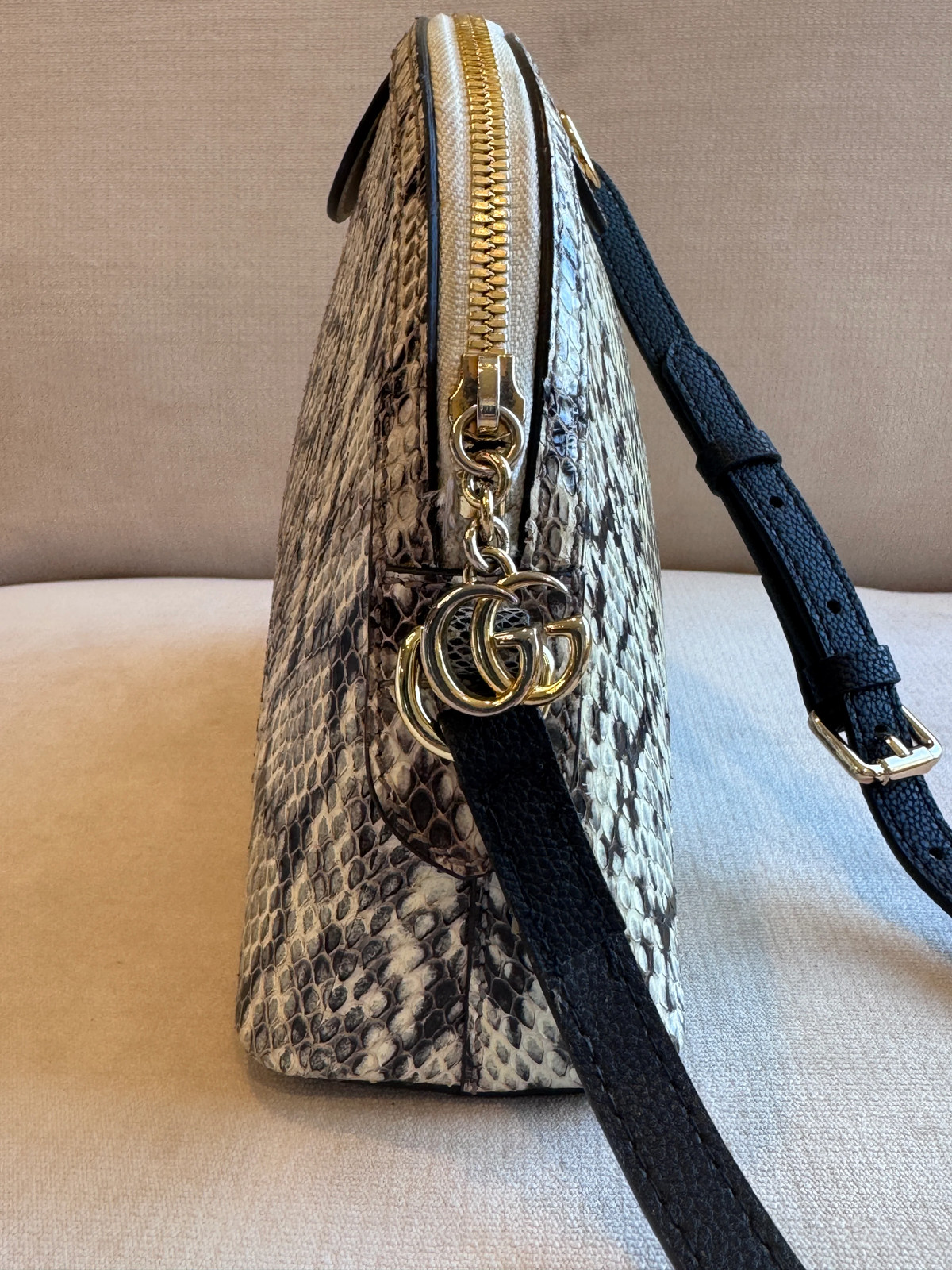 GUCCI $3,000 Python Snake Small Dome Crossbody Bag - image 2