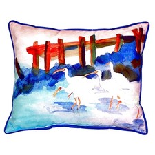 Betsy Drake White Ibises Extra Large 20 X 24 Indoor Outdoor Pillow
