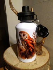 English Nature & Woodland Animal Theme- Barn Owl- Aluminium 400ml WaterBottle
