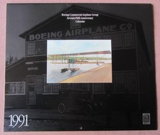Vintage Boeing Commercial Airplane Group 75th Anniversary Calendar 1916 - 1991