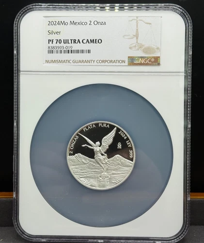 2024 MEXICO LIBERTAD 2 ONZA SILVER PROOF NGC PF70 TOP POP COIN