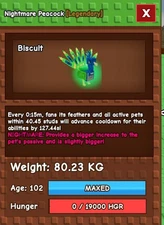 🌱Grow A Garden🌱Rainbow/Nightmare Titan Peacock ! Fast 💨DELIVERY